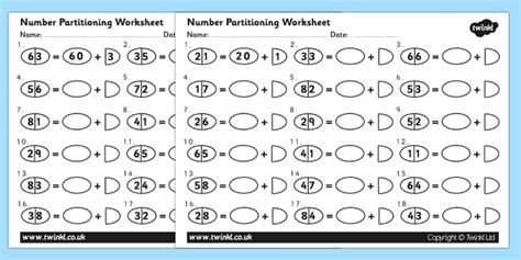 Home Learning Partitioning Worksheet .